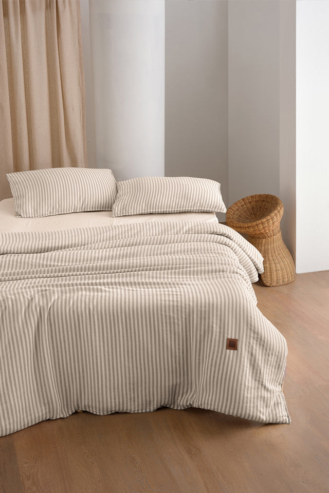 Moln -100% Extra Pure Cotton, Yarn Dyed, Washed, Double Duvet Cover Set