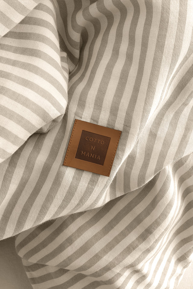 Moln -100% Extra Pure Cotton, Yarn Dyed, Washed, Double Duvet Cover Set