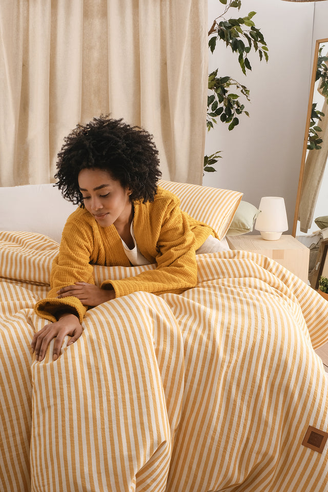 Moln Uno -100% Extra Pure Cotton, Yarn Dyed, Washed, Single Duvet Cover Set