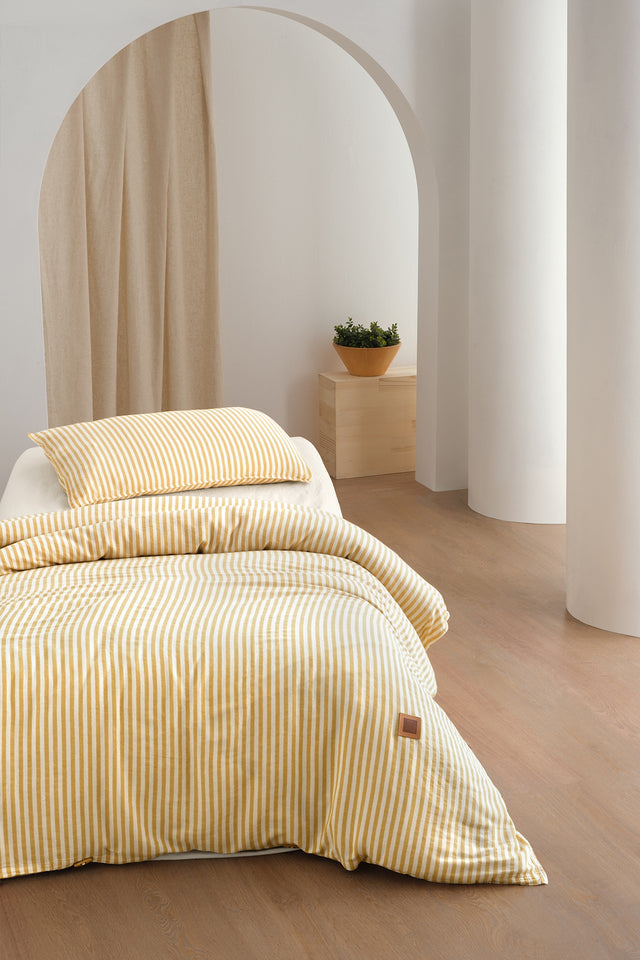 Moln Uno -100% Extra Pure Cotton, Yarn Dyed, Washed, Single Duvet Cover Set