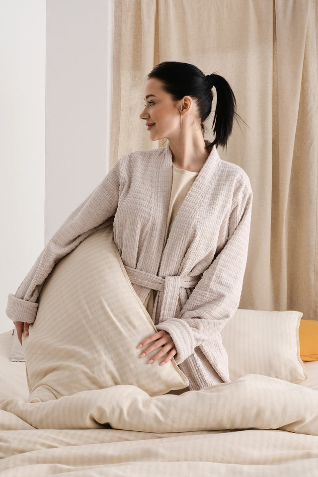 Moln Uno -100% Extra Pure Cotton, Yarn Dyed, Washed, Single Duvet Cover Set