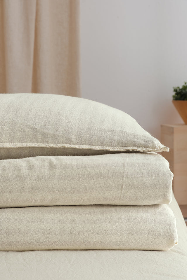 Moln Uno -100% Extra Pure Cotton, Yarn Dyed, Washed, Single Duvet Cover Set