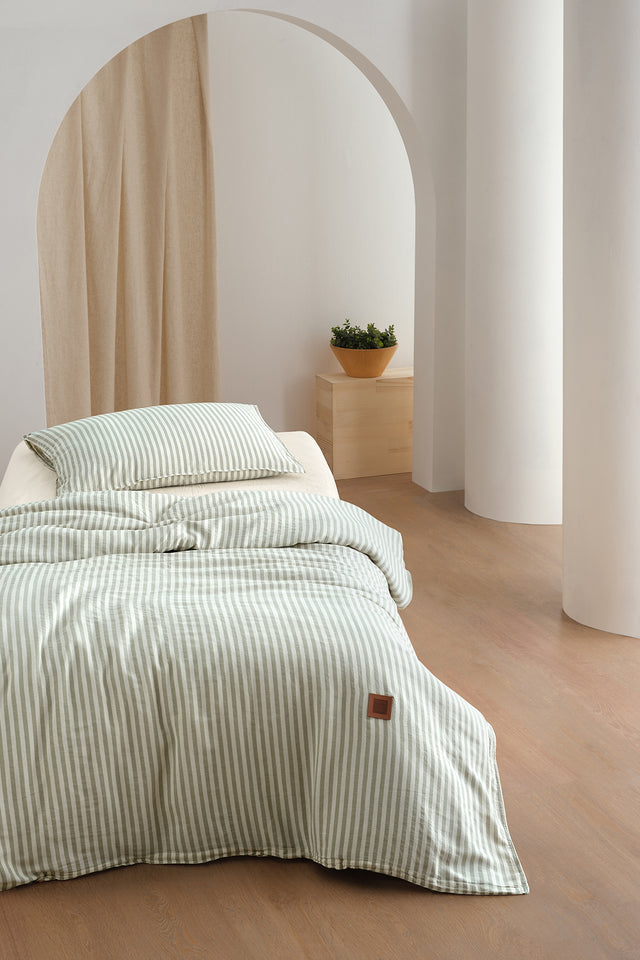 Moln Uno -100% Extra Pure Cotton, Yarn Dyed, Washed, Single Duvet Cover Set