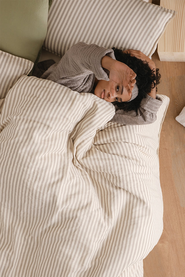 Moln Uno 404 – 100 % extra reine Baumwolle, garngefärbt, gewaschen, Einzelbettbezug-Set