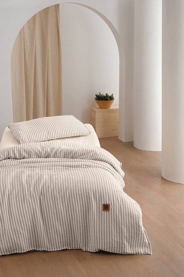 Moln Uno 404 – 100 % extra reine Baumwolle, garngefärbt, gewaschen, Einzelbettbezug-Set