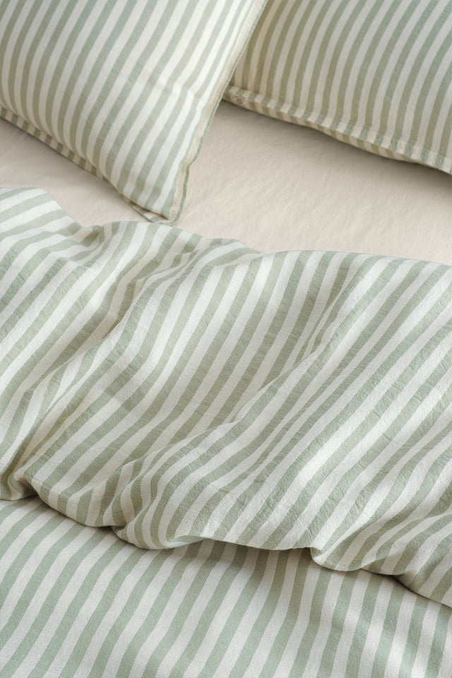 Moln 303 – 100 % extra reine Baumwolle, garngefärbt, gewaschen, Doppelbett-Bettbezug-Set