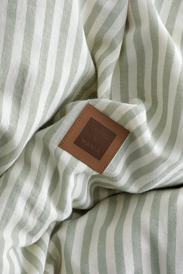 Moln 303 – 100 % extra reine Baumwolle, garngefärbt, gewaschen, Doppelbett-Bettbezug-Set