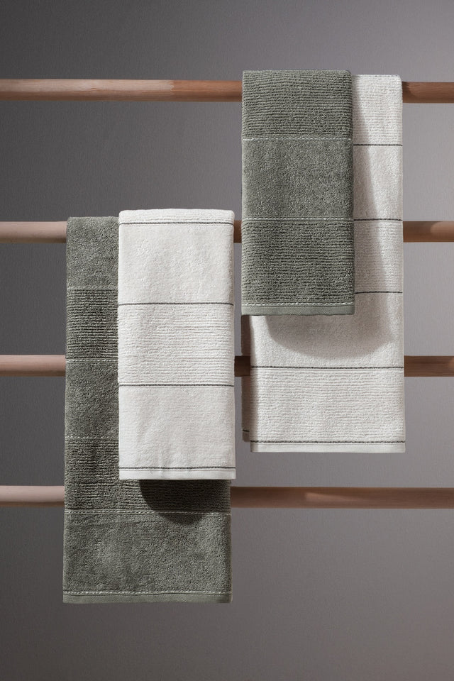Carmine Set Olive - 2 Adet 70x140 cm, 2 Adet 50x90 cm  Havlu Seti