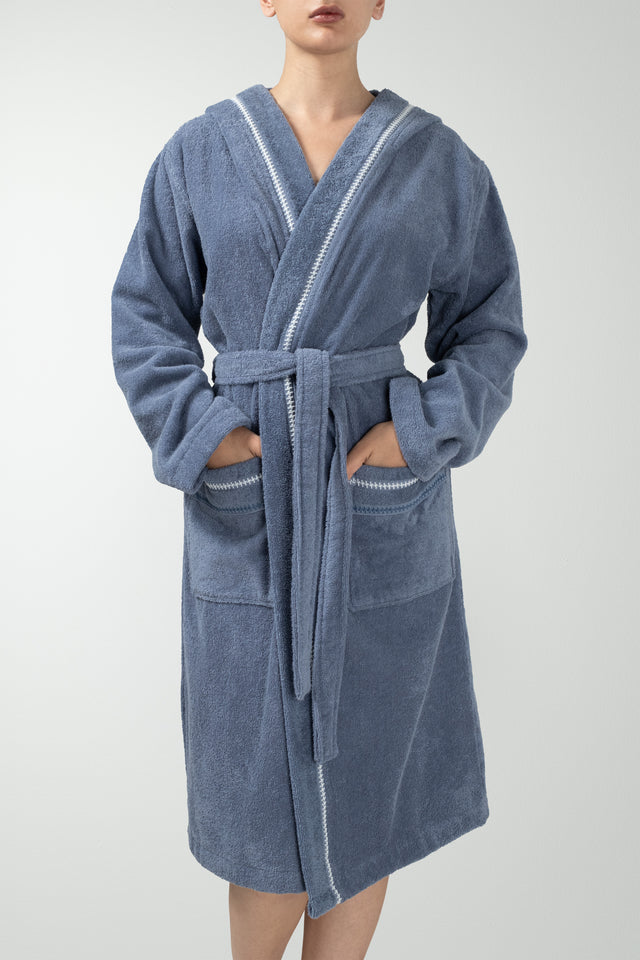 Profundo Robe Sky - Unisex Kapusonlu Bornoz