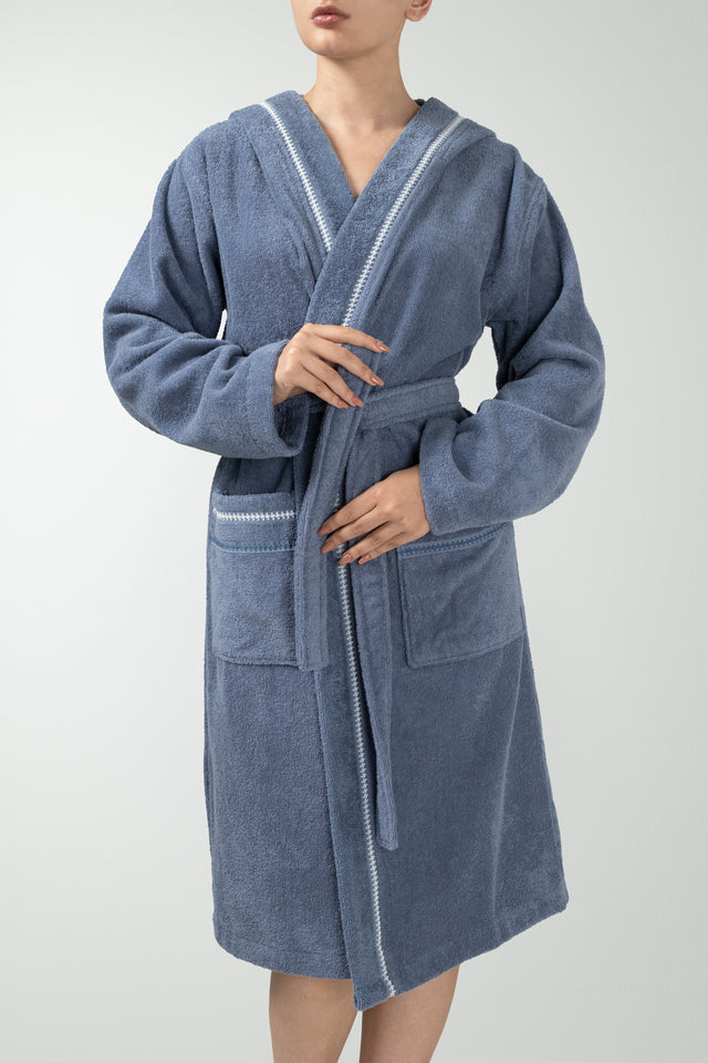 Profundo Robe Sky - Unisex Kapusonlu Bornoz