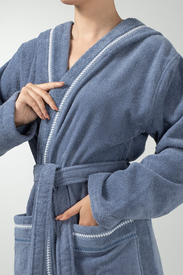 Profundo Robe Sky - Unisex Kapusonlu Bornoz