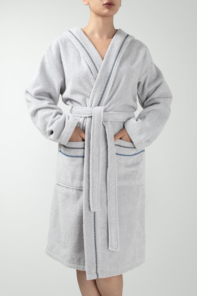 Profundo Robe Fog - Unisex Kapusonlu Bornoz