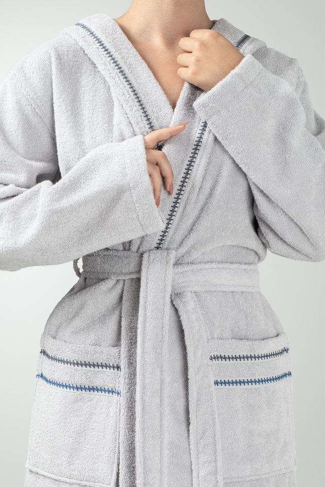 Profundo Robe Fog - Unisex Kapusonlu Bornoz