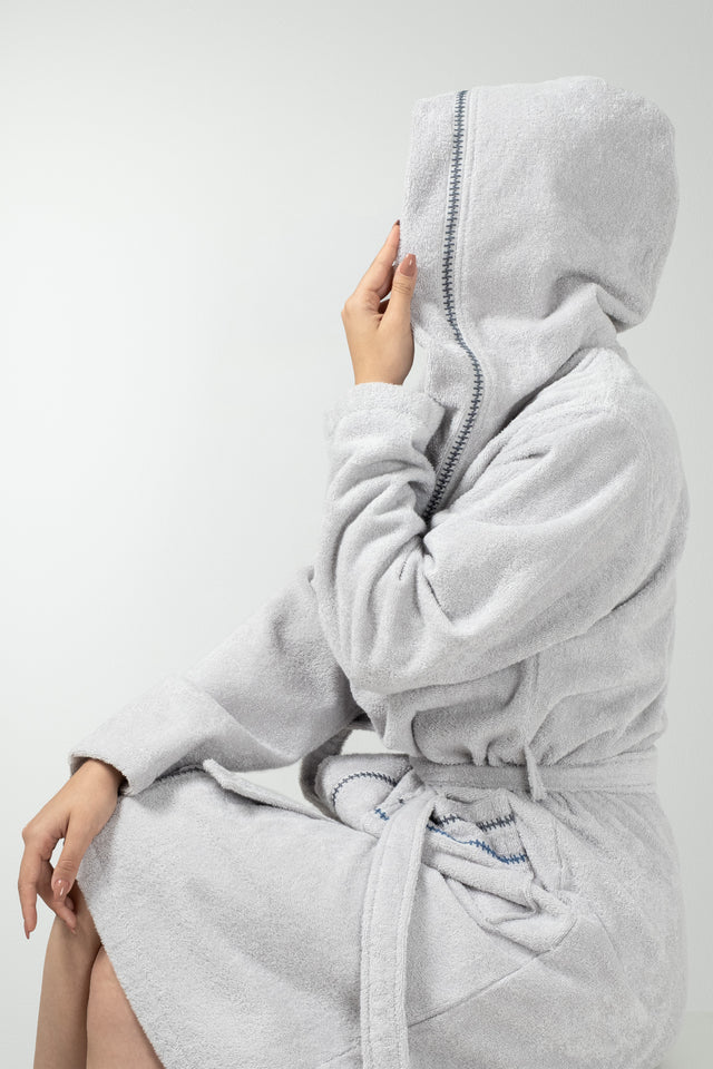 Profundo Robe Fog - Unisex Kapusonlu Bornoz