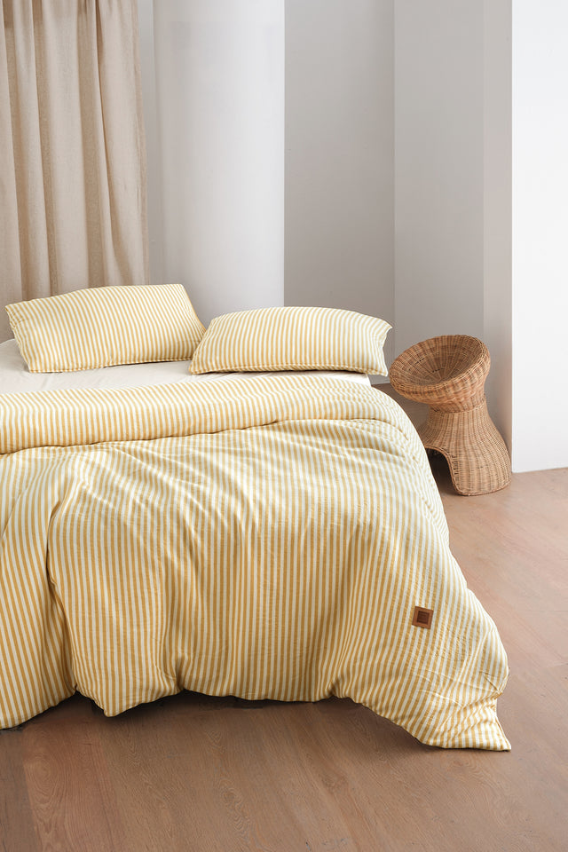Moln -100% Extra Pure Cotton, Yarn Dyed, Washed, Double Duvet Cover Set