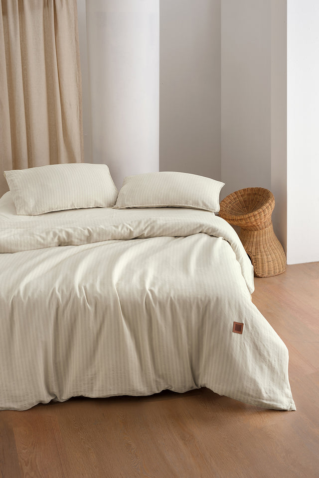 Moln -100% Extra Pure Cotton, Yarn Dyed, Washed, Double Duvet Cover Set