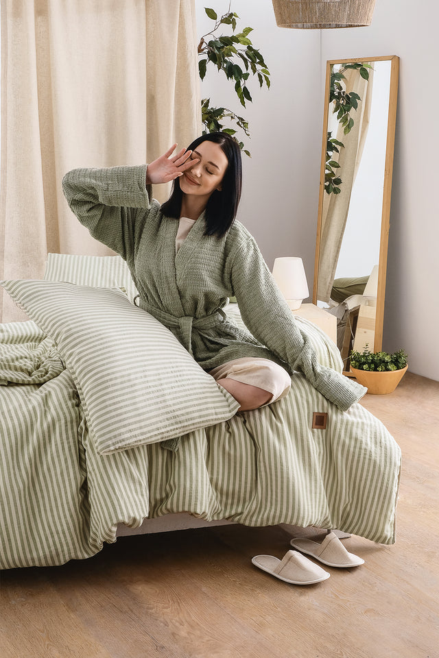 Moln -100% Extra Pure Cotton, Yarn Dyed, Washed, Double Duvet Cover Set