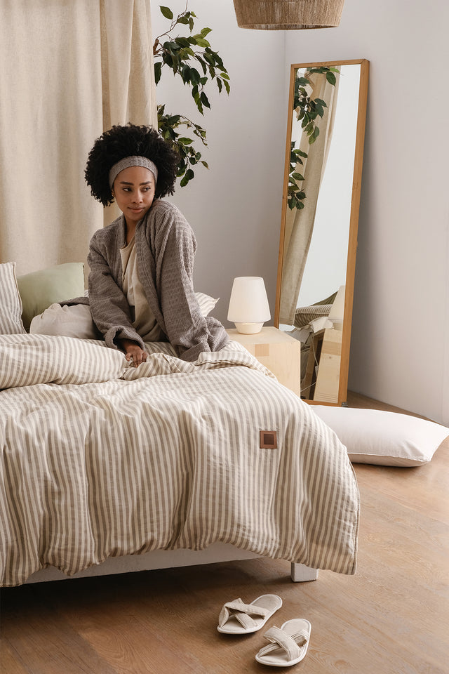 Moln -100% Extra Pure Cotton, Yarn Dyed, Washed, Double Duvet Cover Set
