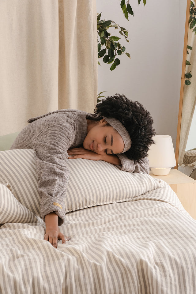 Moln -100% Extra Pure Cotton, Yarn Dyed, Washed, Double Duvet Cover Set