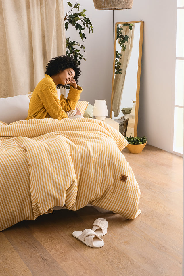 Moln Uno -100% Extra Pure Cotton, Yarn Dyed, Washed, Single Duvet Cover Set