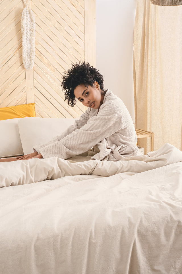 Mono -100% Extra Cotton, Washed, Double Duvet Cover Set