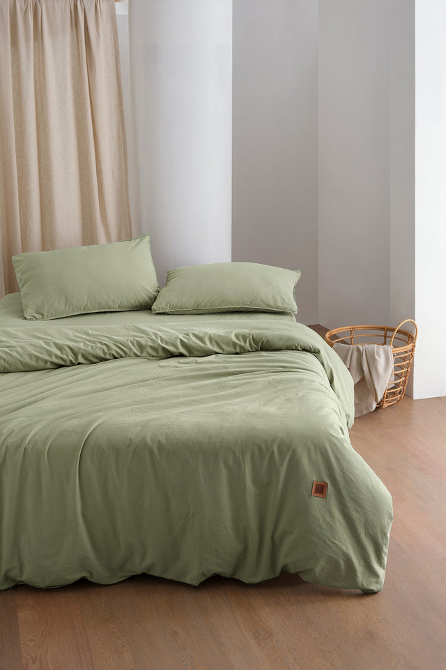 Mono -100% Extra Cotton, Washed, Double Duvet Cover Set