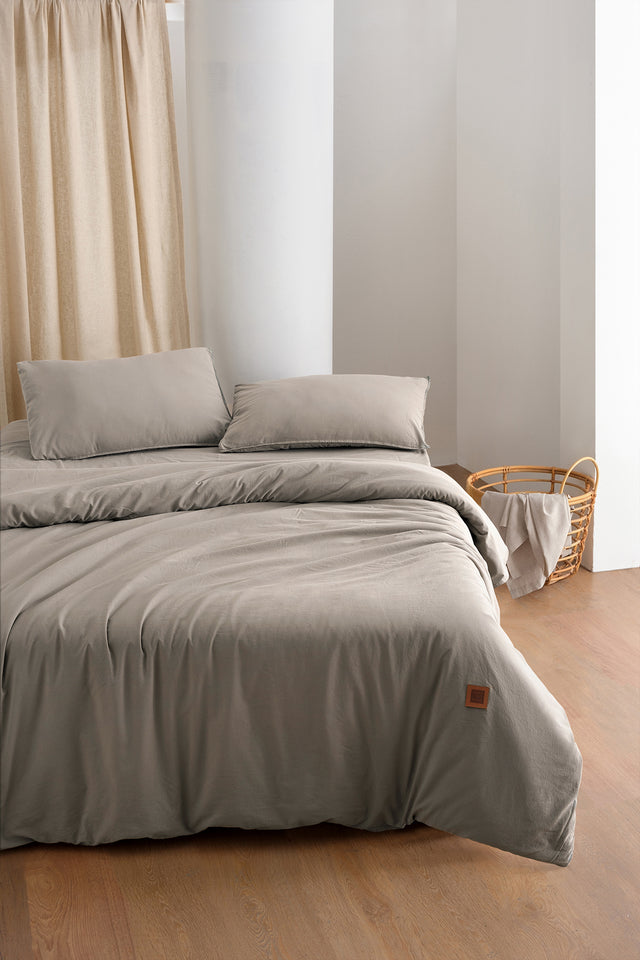 Mono -100% Extra Cotton, Washed, Double Duvet Cover Set