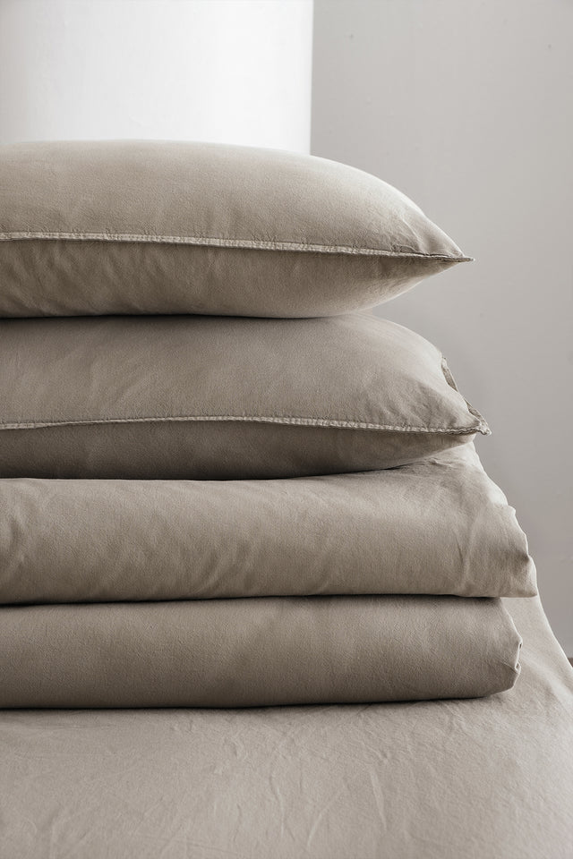 Mono -100% Extra Cotton, Washed, Double Duvet Cover Set