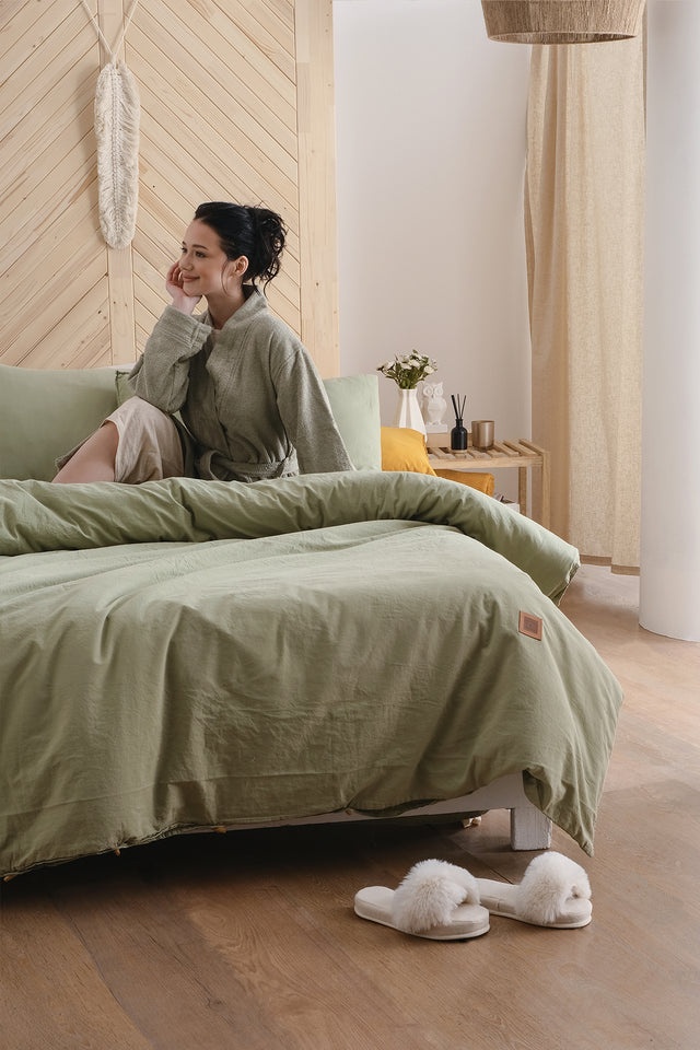 Mono Uno -100% Extra Cotton, Washed, Single Duvet Cover Set