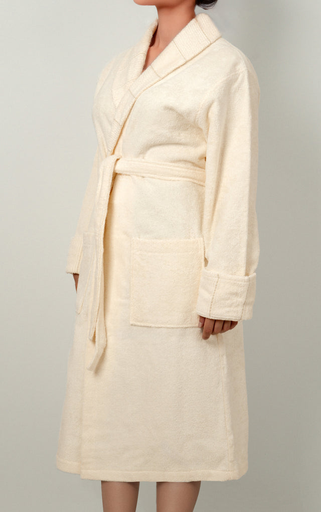 Carmine Robe X Cream - Unisex Şalyaka Bornoz