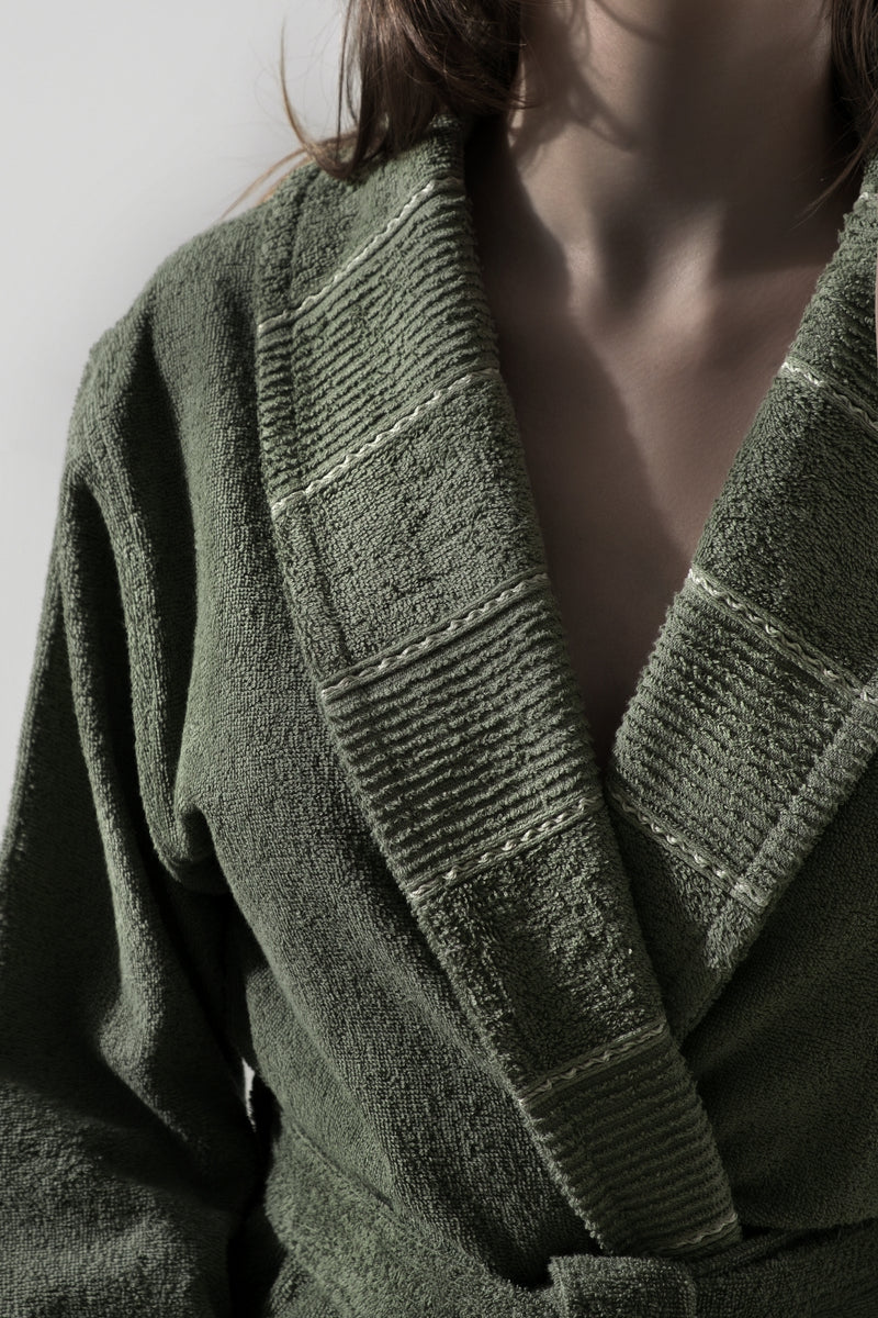 Carmine Robe Olive Ekstra Yumuşak Unisex Salyaka Bornoz