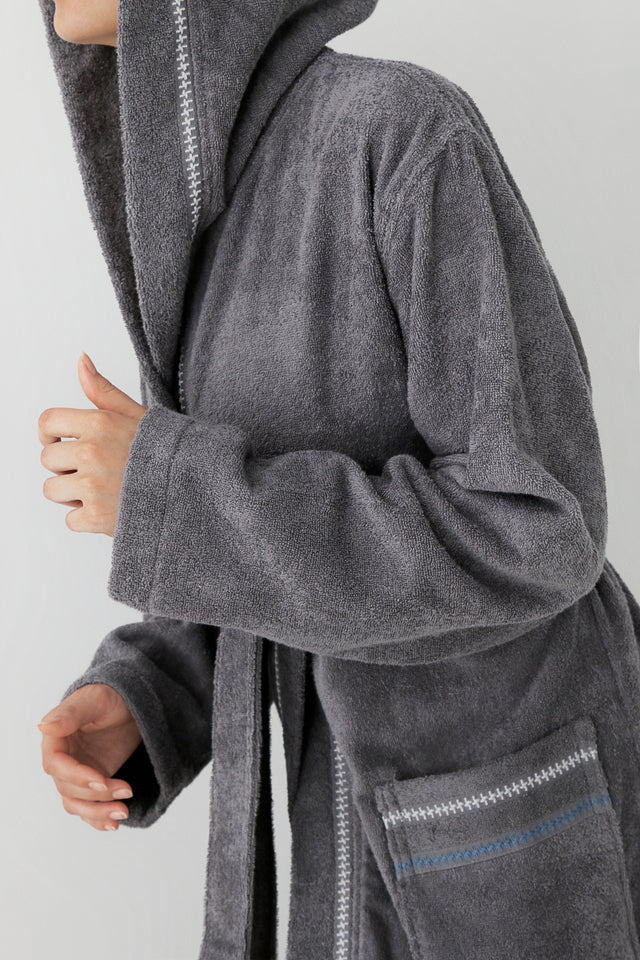Profundo Robe Space - Unisex Kapuşonlu Bornoz