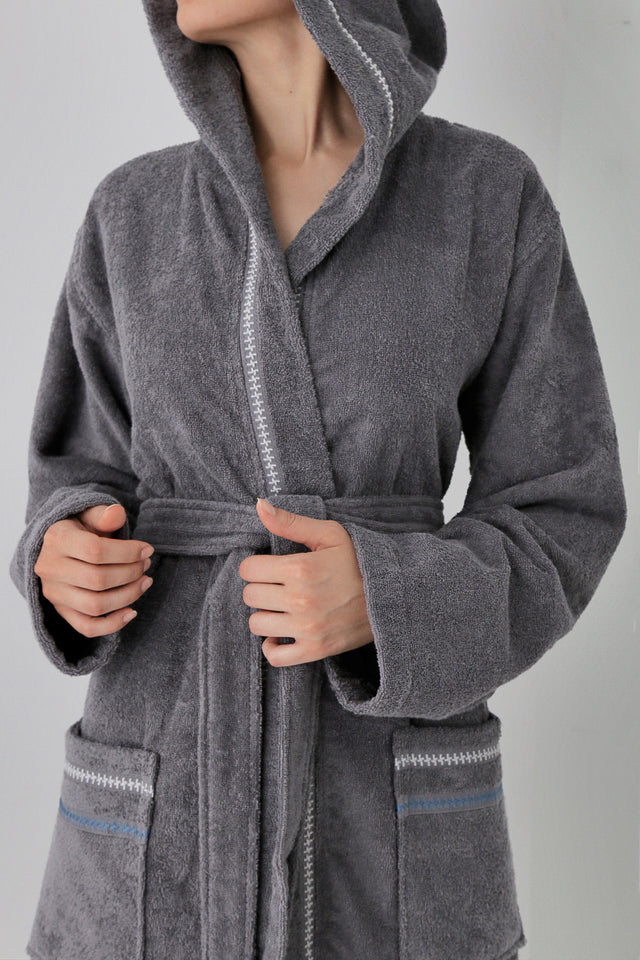 Profundo Robe Space - Unisex Kapuşonlu Bornoz