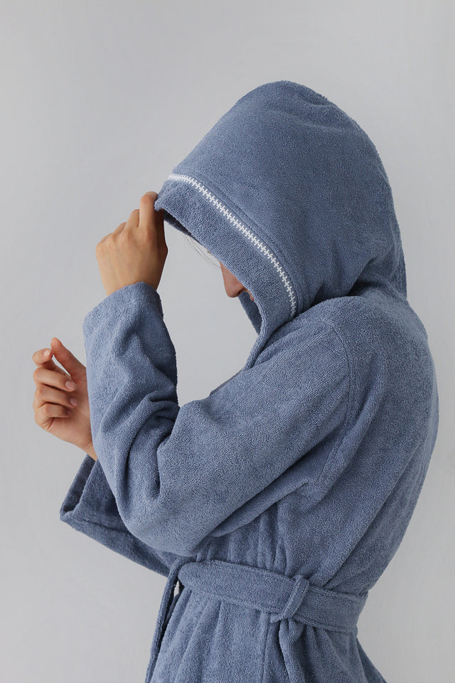 Profundo Robe Sky - Unisex Kapusonlu Bornoz
