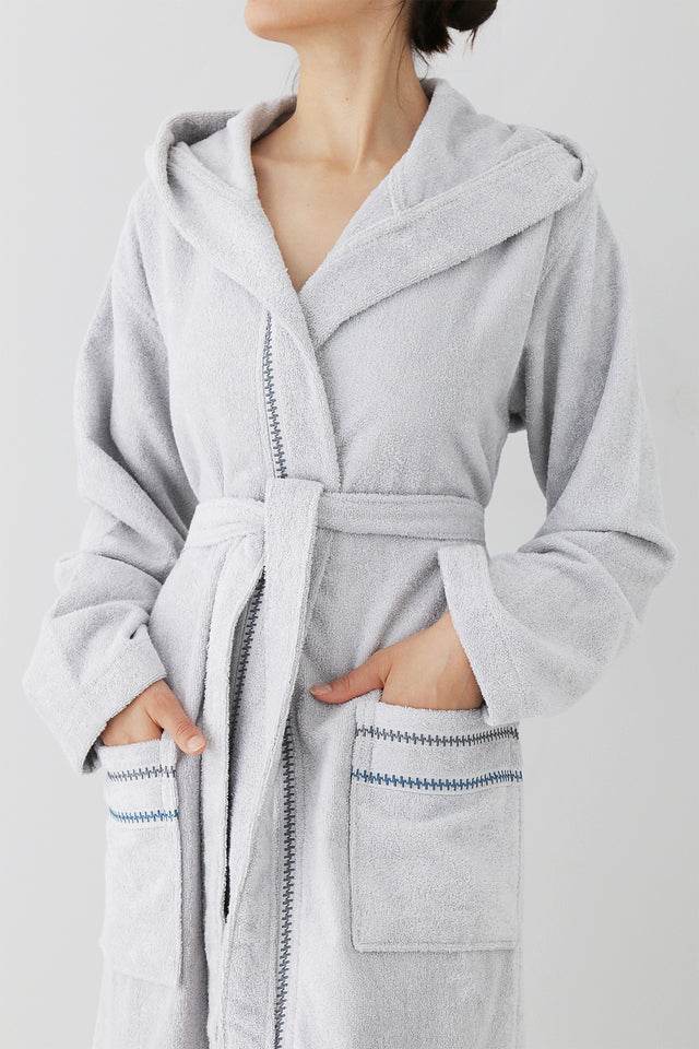 Profundo Robe Fog - Unisex Kapusonlu Bornoz