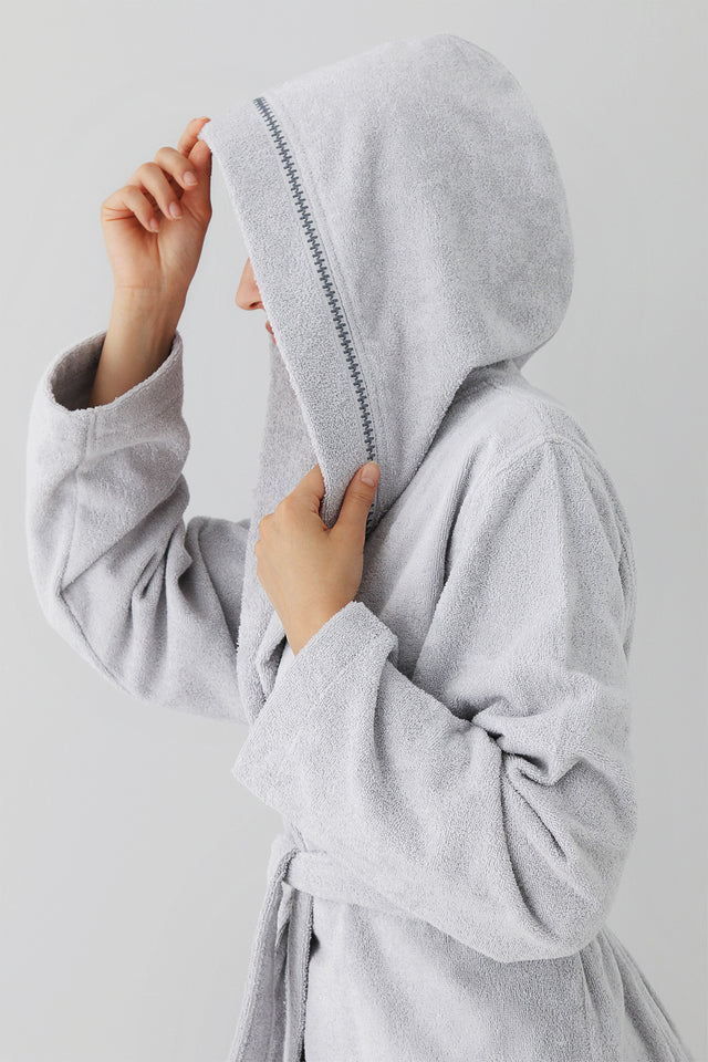 Profundo Robe Fog - Unisex Kapusonlu Bornoz