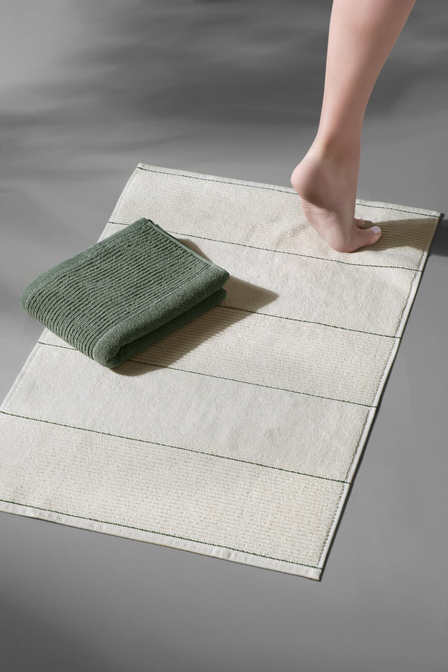 Carmine Bathmat Olive - 2 Adet 50x75 cm Ayak Havlusu