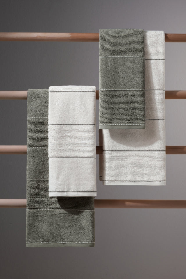 Carmine Set Olive - 2 Adet 70x140 cm, 2 Adet 50x90 cm Havlu Seti