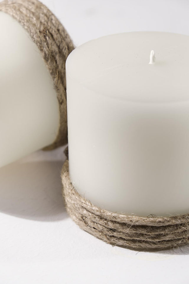 Mumm Moon Sign - Hand Cast Cylinder Candle with Jute String